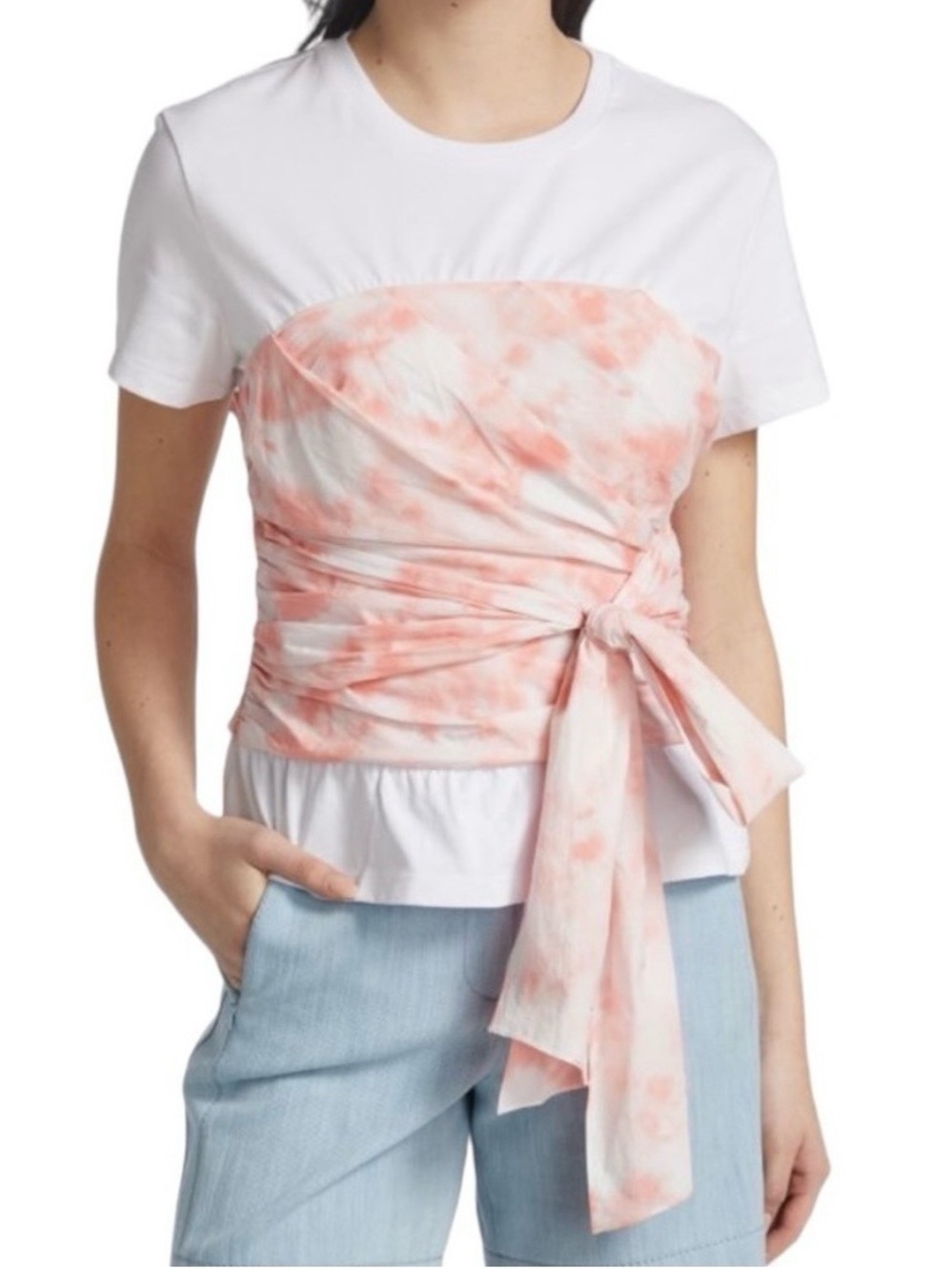 Tanya Taylor Aubrey Classic Tee‎ Tie-Dye Bustier Top Size Medium